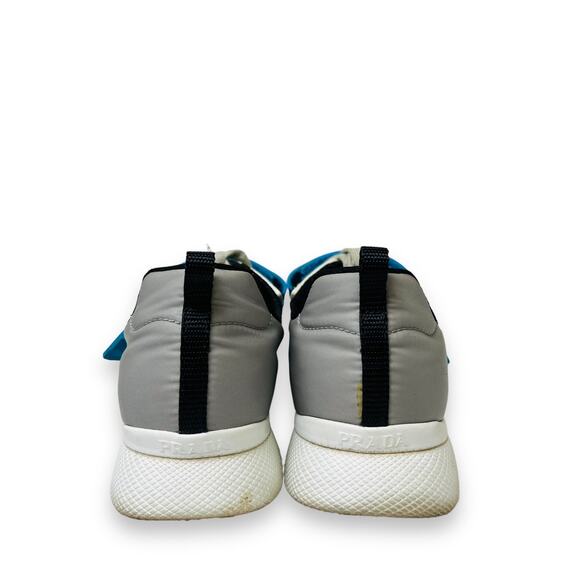 PRADA Sport Grey Nylon And Rubber Strap Lace Up Sneakers Size EU 38.5 US 8. - Picture 4 of 8